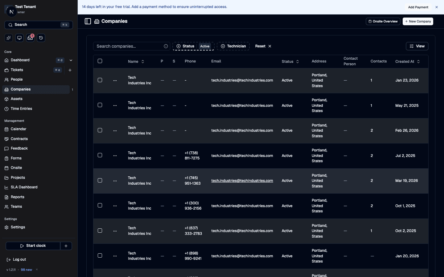 Client Management in Core