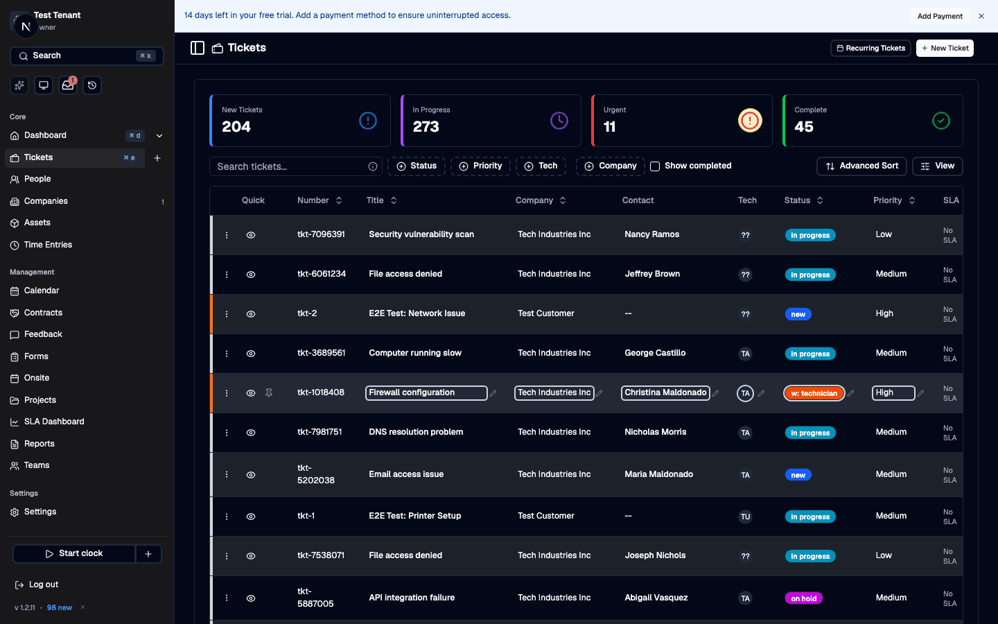 Intelligent Ticketing in Core