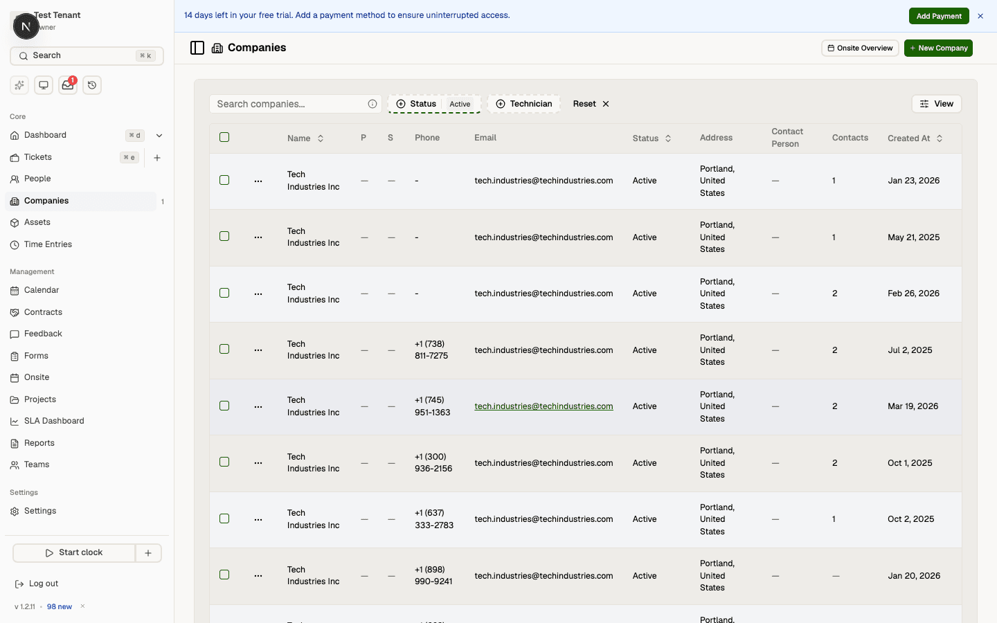 Client Management in Core