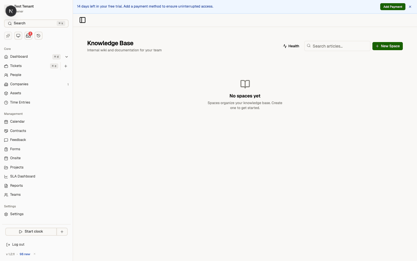 Knowledge Base & Documentation in Core