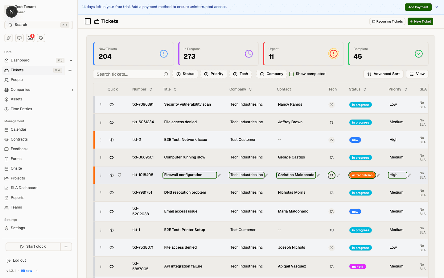 Intelligent Ticketing in Core
